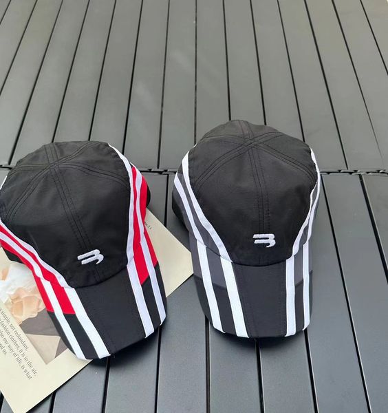 Designer B Baseball Cap Noir Couleur Nylon Matériel Technologie Tissu Brodé Avec Autocollant En Nylon Chapeaux Casquette Pour Couple D'été