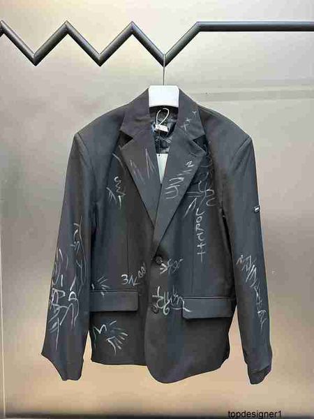 Designer B Family 23ss Graffiti Costume Manteau Graffiti Pur Artificiel Dessiné À La Main Casual Set Costume TV8S