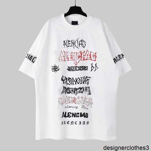 Designer B Home Version correcte 24SS Haut de gamme Summer New Graffiti Lettre à manches courtes pour hommes et femmes T-shirt décontracté en vrac J290