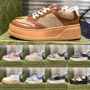 Designer B schoenen chunky sneaker casual schoenen jacquard bruin leren platform schoen letter geborduurd in elkaar grijpende logo dames heren wandelschoenen C110601