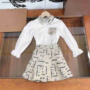 Costume d'automne de styliste pour bébé fille, 2 pièces, chemise à manches longues et jupe courte avec logo imprimé, taille 90-150 CM, Oct05