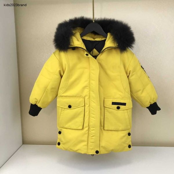 Vêtements de créateur pour bébés, manteau en duvet à la mode, veste d'hiver pour enfants, capuche pour garçons, Style Long, vêtements d'extérieur épais pour bébés