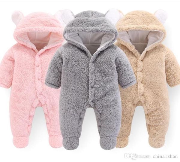 Designer Baby Clothes Solid Baby Girls Hooded Rompers Child Infant Boy Jumps Courstes mignonnes Backs Outwear Christmas Baby Clothing 3pcs 8004436