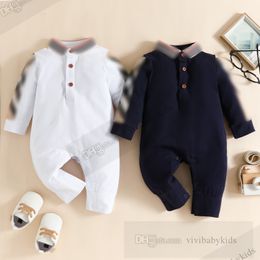 Designer bébé enfants Plaid Rompers Toddlers Stripe Abèle à manches longues à manches longues pour garçons printemps Boys Filles Coton Coule Clothes Z7526