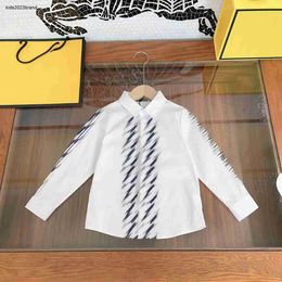 Diseñador Bebé solapa Camisa Degradado carta raya decoración Niños top TAMAÑO 110-160 CM moda Ropa de otoño Blusas para niños Aug24