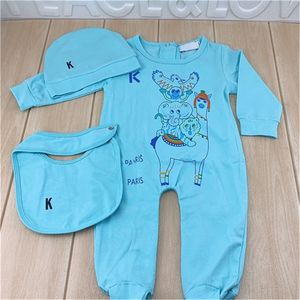 Designer Baby Oneies Hoed Bibs Burp Doeken sets baby bodysuit luxe romper katoen rompers jongens meisjes kostuum overalls kleding jumpsuit bodysuits voor baby's b2