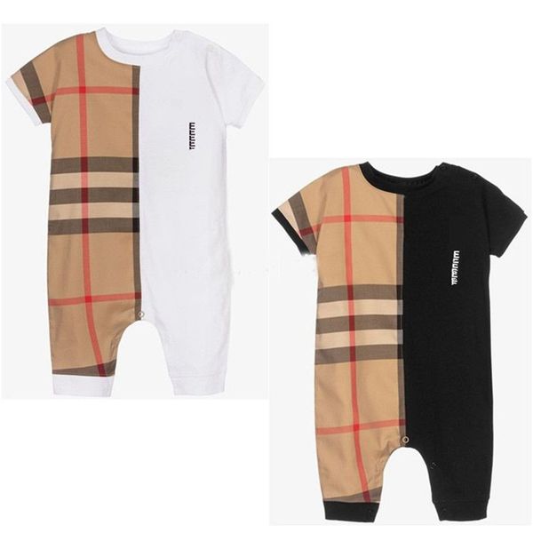 Designer Baby Plaid Romper Toddler Kids Lapel Single Breasted Jumpsuits Infant Onesie Nouveau-né Vêtements décontractés Barboteuses ap