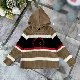 Ontwerper Baby Pullover Kids Multi Color Stripe Design Hooded Sweater Maat 100-160 cm Hoge kwaliteit Lange mouwen Kindkleding Aug10 Aug10