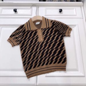 Designer babyvulling korte mouw volledige afdruk van letters trui maat 90-160 cm hoogwaardige polo shirt ontwerp kind gebreide kleding aug10
