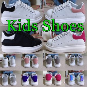 designer schoenen voor kinderen peuter Sneakers jongens meisjes Leer Veterschoenen kinderen jeugd Platform Wit Zwart fluwelen suède Casual zuigelingen peuters Schoen Chaussures