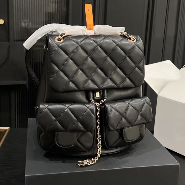 mochila de diseñador bolso c bolso de diseñador mochila bolsos de lujo bolsos de mano para mujer Bolso clásico con rayas de diamantes Bolsos de cadena Hobo billetera de compras de moda bolso de cuero real