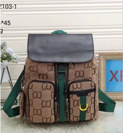 Sac à dos design Flip Color Strips Luxury Brand Purse Double bretelles sacs à dos Femmes Portefeuille Sacs en cuir véritable Lady Plaid Purses Duffle Bagages