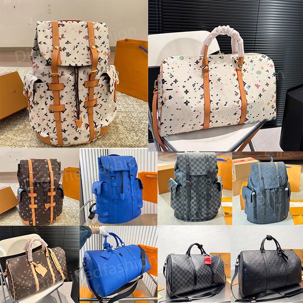 Mochila de diseñador para hombres y mujeres, bolsa de lona de moda, mochila de viaje, clásica, tire de la cuerda para abrir y cerrar, mochila de cuero de lona recubierta