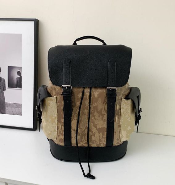 Sac à dos design Hommes sac à dos de voyage classique imprimé match bandoulière en cuir sacs d'école à clapet sac à dos