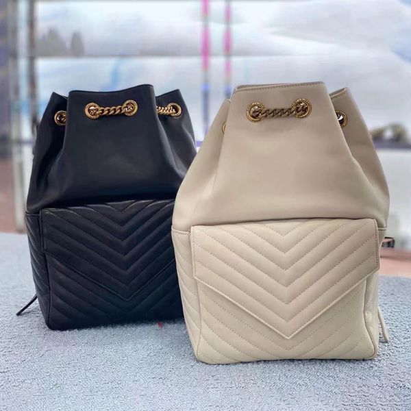 Mochila de diseñador Mini bolso con cordón bolso cruzado de moda para mujer bolsos de hombro de cuero suave negro bolso de cubo de cadena vendedor caliente bolso de lujo de alta calidad para mujer