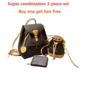 BACKPACK Mini portefeuille 3 pièces Fashion Bumbag Bumbag Femme sac à main Nano Sac à bandoulière Sac en cuir