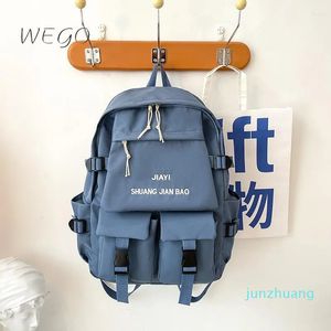 Diseñador - Mochila Lona de color sólido para estudiantes masculinos Universidad japonesa Mochila Ocio Mujer