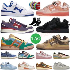 Diseñador Bad Bunny Último Foro 84 Zapatos para correr bajos Foros Hebilla Hombres Mujeres Tinte azul Crema Huevo rosa de Pascua Regreso a la escuela Patchwork Zapatillas de deporte beige Zapatillas de deporte Corredores