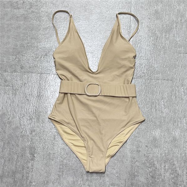 Badge de créateur de maillot de bain Bikini avec épaule de ceinture Push Up Up One Piece Maignon de maillot