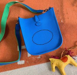 Designer tas 17cm mini -merk Crossbody portemonnee vrouwen luxe handtas evercolor leer volledig handgemaakte kwaliteit blauw donkere marine vele andere kleuren snelle levering
