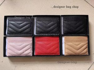 Designer tas 2021 nieuwe mode kaarthouders kaviaar vrouw mini portemonnee portemonnee kleur echt leer kiezeltextuur luxe zwarte portemonnee met doos