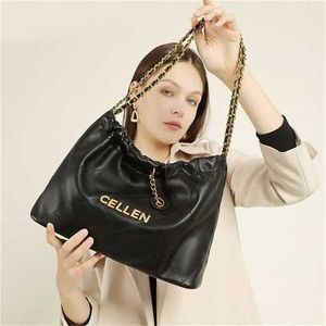 Sac de designer 2024 Nouveau lancement Xiaoxiang Garbage Fourre-tout en cuir véritable Femme Grande capacité Bandbody Single Épaule Diamond Grid ChainSUTI