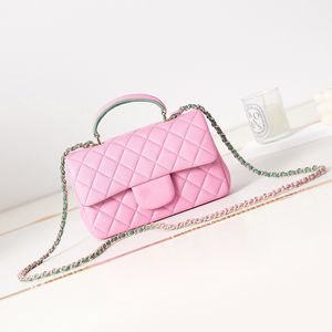 Mini bolso con solapa de diseñador Bolso bandolera de piel de cordero 10A Bolso de hombro con calidad de espejo con caja C033