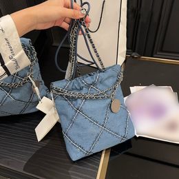 Sac de créateur 22bag Sac poubelle Sac pour femme Denim Shopping Bag Fourre-tout diamant vichy sac de qualité supérieure sur fourre-tout le sac à bandoulière à bandoulière