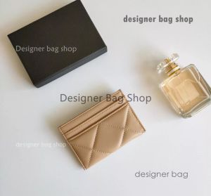 Bolso de diseñador 7A Clásico para mujer Mini tarjetero bancario Bolso para tarjeta bancaria de piel de cordero con número de verificación Mini bolso