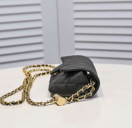 Designer tas 7A kwaliteit brillenkoker kanaalkettingen handtassen zwarte kaviaar echte lederen portemonnee 66ess