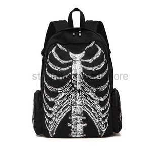 Designer Bag Backpack Style Canvas Halloween Multifunctionele schooltas unisex schedel skelet geprinte gotische ontwerper Travel Bagbackpack Stylishhandbagsstore