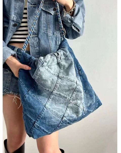 Bolso de diseñador CC Blue Denim Flap Saddle Monederos Diseñador Mujer Bolso Crossbody Tote Hombro Bag2024