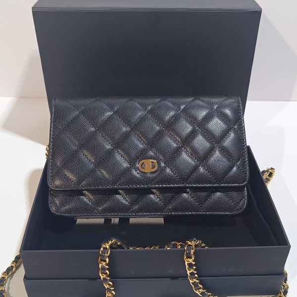 Sac de créateur chaîne bandoulière plaid rabat sac de mode couleur unie motif caviar peau de vache double lettre boucle en métal en forme de diamant à carreaux femmes sac de repas