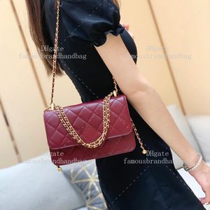 Bolso de diseñador Crossbody 22 CM Bolso de hombro de piel de becerro Mujer 10A Calidad de espejo Bolsos de cadena de lujo Bolso de diseñador Bolso de alta calidad con caja C208