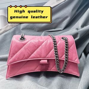 Designer-Tasche, Crush-Ketten-Umhängetaschen, Nagelmagnet, Silber, Rosa, Schwarz, Nagel, Doppelkette, luxuriöse Schulter-Crossbody-Kissentasche, echtes Leder-Geldbörsen