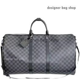 Sac de designer Sacs Duffel 55cm luxe grande capacité vente de voyage femmes hommes sac à bandoulière en cuir véritable sac de mode porter des rivets avec serrure noir en cuir de lettre en relief