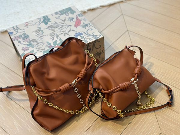 Sac de designer Flamenco Femmes Sac à main Sacs à bandoulière en cuir Cloud Sacs Loeve Luxury Lucky Bag Pull Corde Fold Bucket Sacs à bandoulière Sac sous les bras