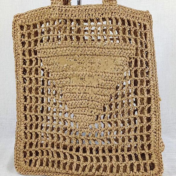 Sac de créateur pour femmes Mode Manuel Tissage Paille Tissus Grande capacité Vacances Sacs de plage Léger Sauvage Gros Sacs à main réutilisables Loisirs Shopping le fourre-tout PD43