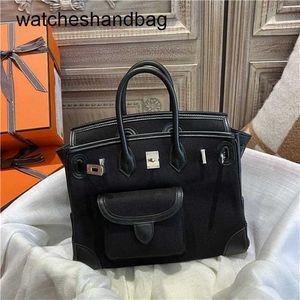 Sac de créateur en cuir authentique 7a Handswen Brand Handsbag Black Button5txh