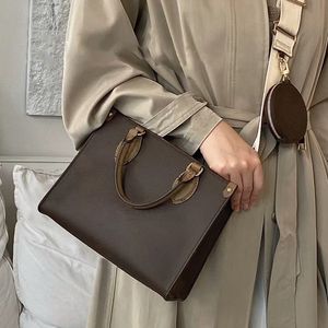 Designer tas echt leer luxe vintage handtas met grote capaciteit reliëf 2023 nieuwe schoudertas portemonnee crossbody damesleer twee in één gelimiteerde editie