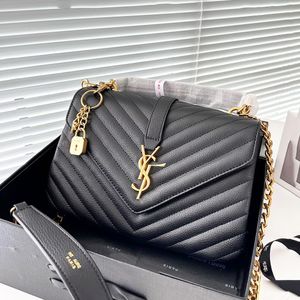 Bolso de diseñador Bolso de mensajero Bolso de hombro con cerradura dorada Bolso de lujo Tote de cuero superior Calidad Regalo de Navidad Moda Bolso cruzado para mujer Bolso cuadrado Bolso a rayas