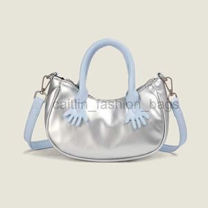 Designer tas Guangzhou dames zilveren hemelsblauw kleine handtas mini dubbele keten diagonale straddle handheld schattige huilend centrum designer tas caitlin_fashion_bags