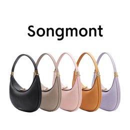 Sac de créateur demi-lune croissant Songmont Luna sac pour femmes sac à main de luxe hommes bandoulière bandoulière sacs fourre-tout rose portefeuille en cuir de veau même coloré pochettes