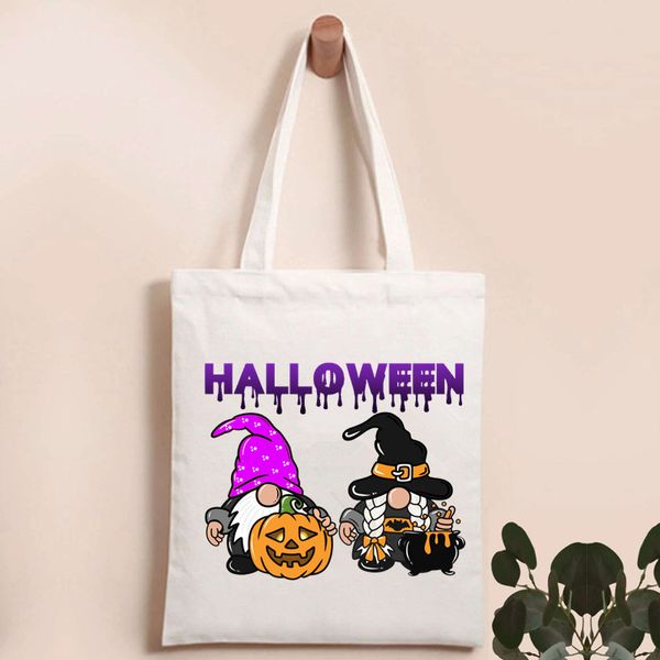 Bolsa de diseñador Halloween Tote Bag 15 '' Bolsa de truco Bolsas Halloween Bolsas reutilizables Bolsa de comestibles Halloween para niños