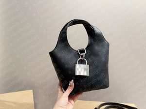 Bolso de diseñador cosido a mano personalizado nuevo bolso de mujer con hebilla de bloqueo patrón de lichi cesta de verduras bolso de cubo bolso de capacidad