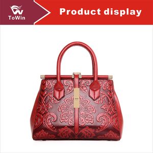 Designer-tas Hoge kwaliteit PU lederen schoudertas Chinese stijl draagbare tassen driedimensionale embossing handtas portemonnee tas tas