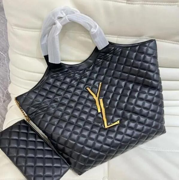 Bolso de diseñador Icare maxi bolso de compras bolsos de gran tamaño para mujer bolso de mano de piel de cordero acolchado negro comprador de hombro bolsos de acónito Tote casual