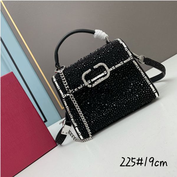 Bolso de diseñador imitación de cristal embellecido bolso cruzado de cuerpo de lujo mini handbag cadena de bolsos bolso de hombro para mujeres clásico bolso