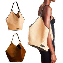 Bolsa de diseñador Khaite Suede Lotus The Tote Bag Man Mujeres Embrague para mujer Gran Humpling Bag Bag Crossbody Mother Mothy Luxury con billetera Bolsas de playa Raffias