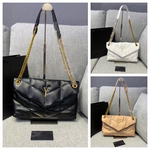 Designer tas damesmode gouden en zilveren ketting schoudertas gewatteerde tas handtas crossbody tas witte flap envelop tas